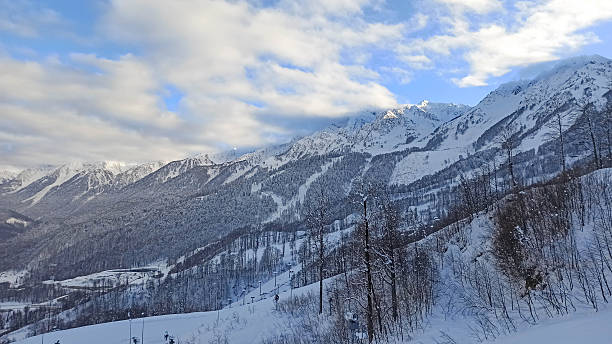 istock Panoramic winter landscape of Rosa Khutor mountain 2255893450
