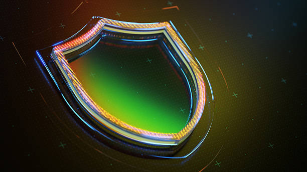 istock Futuristic Neon Shield Icon Illustration Highlighting Security, Protection, and Digital Technology 2255894284