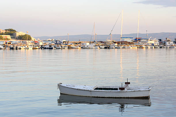 Beautiful sunset in Stobrec, small coastal town near Split, Croatia.
