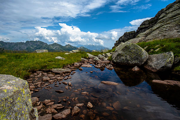 The small and colorful lake of Valfredda, in Val d'Ayas