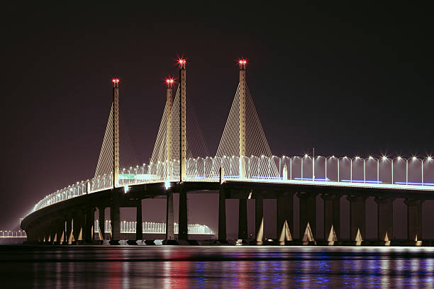 The second bridge of Penang connecting Penang Island and the Malaysian mainland opened in 2014.