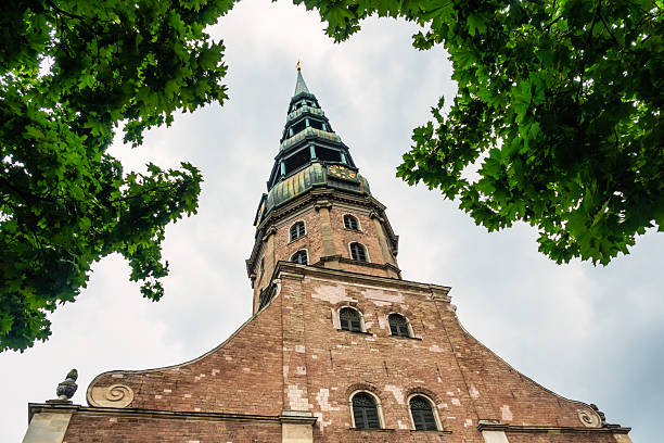 St. Peter's Church in the old town of Riga, Latvia.
