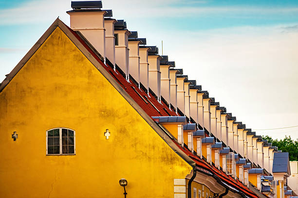 Row of chimneys in Old Riga, Latvia.