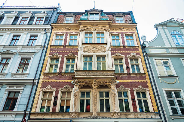 Art Nouveau facade in the Art Nouveau district of downtown Riga, Latvia.