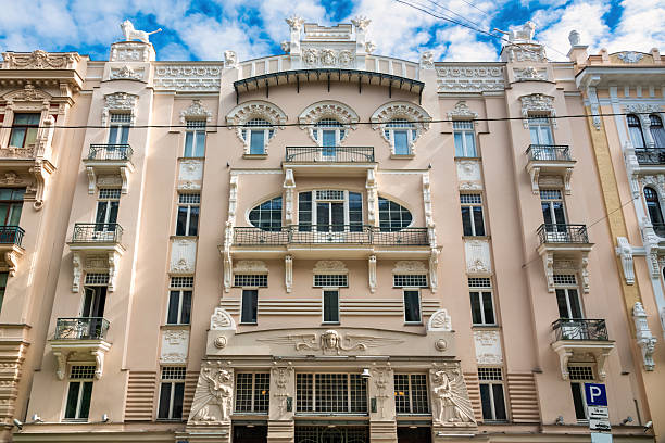Art Nouveau facade in the Art Nouveau district of downtown Riga, Latvia.