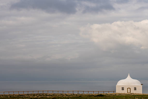 Silhouette of an astronomical observatory building located high in the mountains on the Canary Islands in Spain