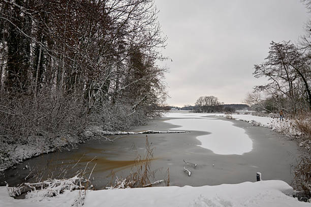 Holidays in Poland - Winter scenery with lake in Masuria