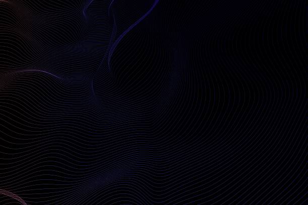 Colorful Abstract Flowing Waves on Black Background