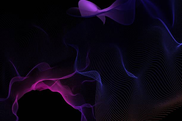 istock Colorful Abstract Flowing Waves on Black Background 2255960085