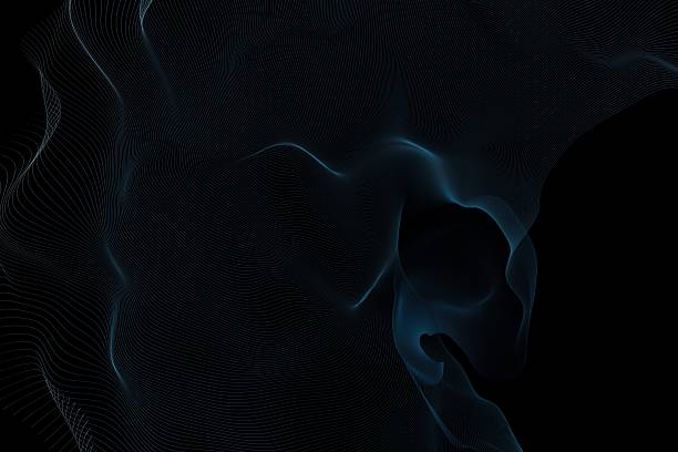 Colorful Abstract Flowing Waves on Black Background