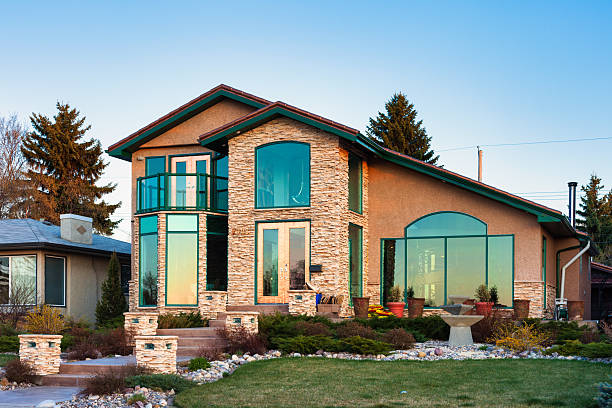 Luxury house at sunny day in Vancouver, Canada.