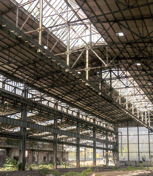 Old abandoned factory roof