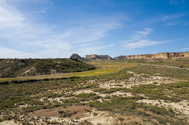 istock Rolling hills and distant cliffs, Bardenas Reales 2255974389