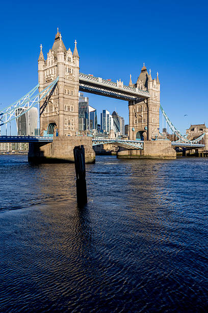 Aerial view of London skyline and the Tower Bridge