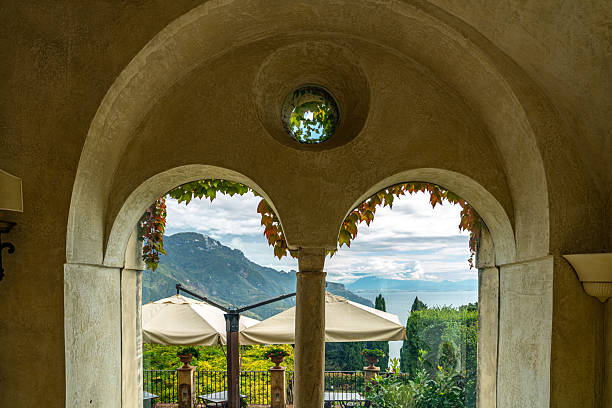 Villa Cimbrone. Coastline view in Atrani in Ravello, Italy.