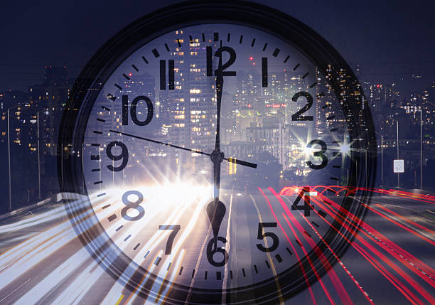 Fast-Paced Urban Time and Technology Background