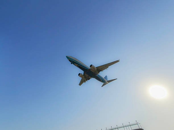 Jet Aircraft Taking Off with Sunlight – Travel and Freedom Concept
