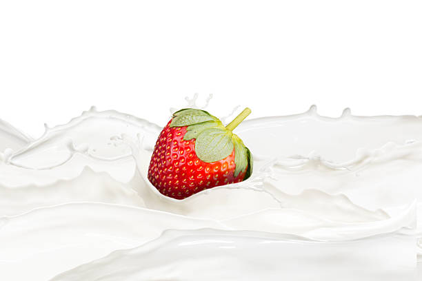 istock Milk Splash with Fresh Strawberry 2255999450