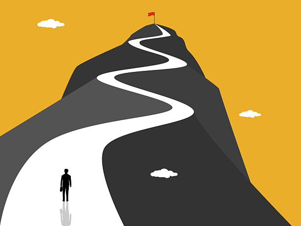 istock Businessmen see success at the top of a distant mountain 2256002630