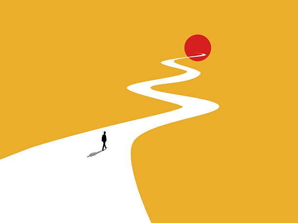 istock businessman walks along the path towards goal 2256002666
