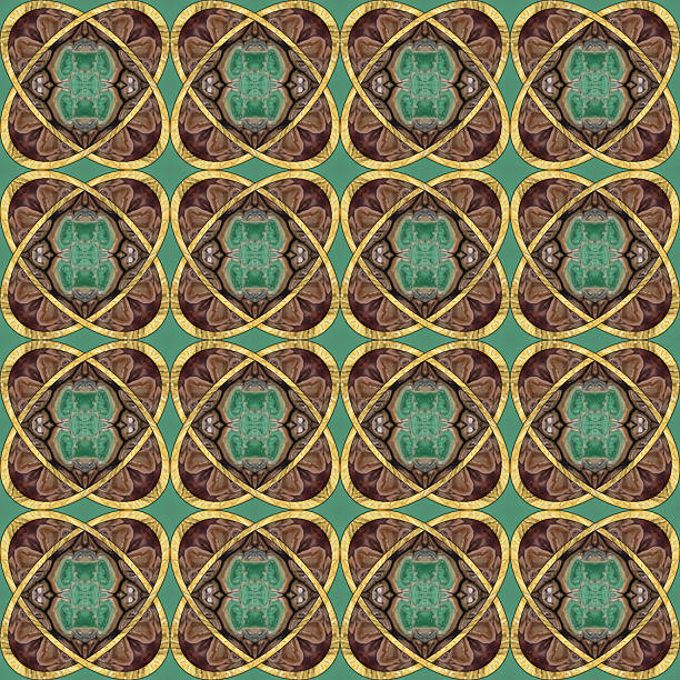 Geometric seamless pattern. Ornament. Mosaic, inlay. Seamless pattern of arcs. Oriental seamless tracery. Stained glass style. For wallpaper, linoleum, carpet or wrapping, textile. Ceramic tile.
