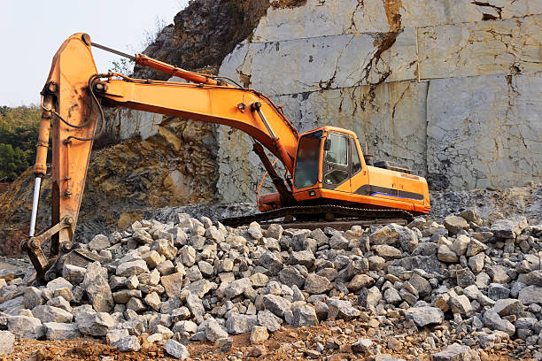 heavy construction machinery, hydraulic bucket boom part