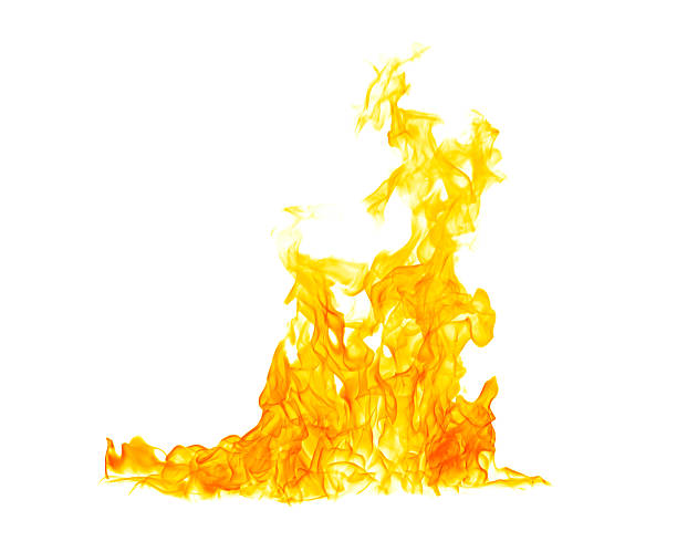 istock Realistic orange fire flames isolated on white background, showing dynamic burning motion and heat energy, ideal for graphic design, advertising, visual effects, and emergency safety concepts. 2256022986