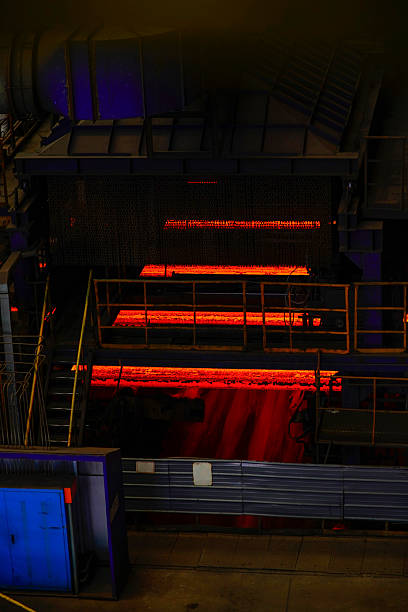 On-site shooting of high temperature forging in iron and steel plant, smelting operation in heavy industry workshop,
