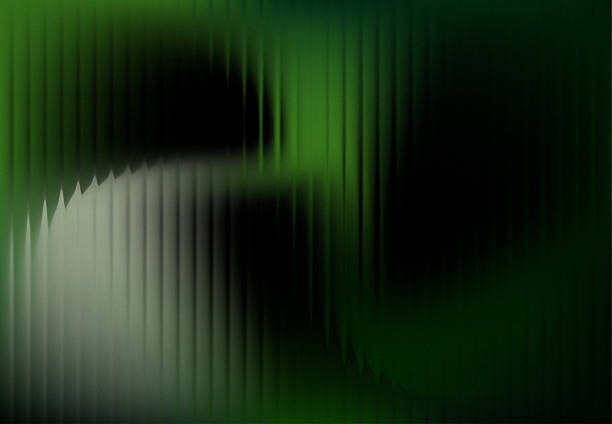 Dark green and black abstract background features strong vertical lines and light grey waveform distortion suggesting digital noise or a futuristic curtain effect suitable for technology themes.