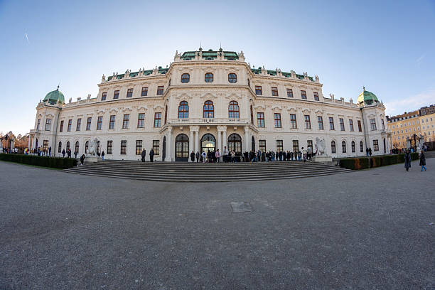 Vienna, Austria  January 31 2019 : exterior of  upper Belvedere. The Belvedere is a historic building complex in Vienna, Austria