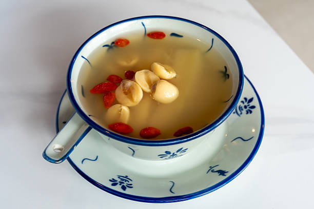 Cassava lotus seed ginger with goji berry sweet dessert