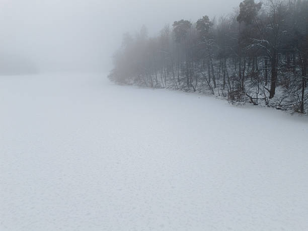 the harbor in Filipstad a foggy morning in mars 2020