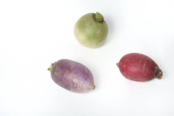 winter radishes on a white background