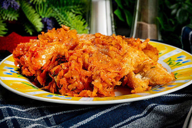 istock Fish in Greek kind with vegetables and tomato sauce. 2256053770