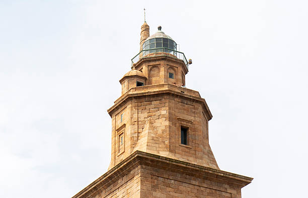 Explore the historic tower of Hurcules lighthouse in La Coruna, a popular travel destination in Spain.