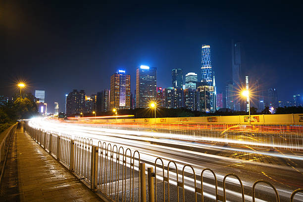Busy road in guangzhou china