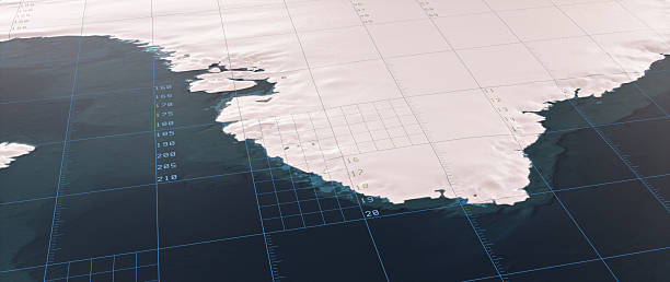 Blue Trinidad And Tobago 3d map with pointer pin surrounded with other countries in white. Political map with borders. 3d render illustration.