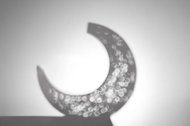 Islamic crescent moon icon. Gold crescent moon. Symbol shape design for islamic, religion, ramadan and eid concept