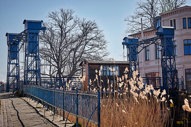 The lift bridge is an industrial monument and was built in 1916.