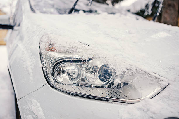 Gomel, Belarus - January 26, 2017: Volkswagen Polo Car Sedan Parking On A Snowy Roadside Of Country Road On A Background Of Dramatic Sunset Sky At Winter Season. Altered Sunset Sunrise Sky.
