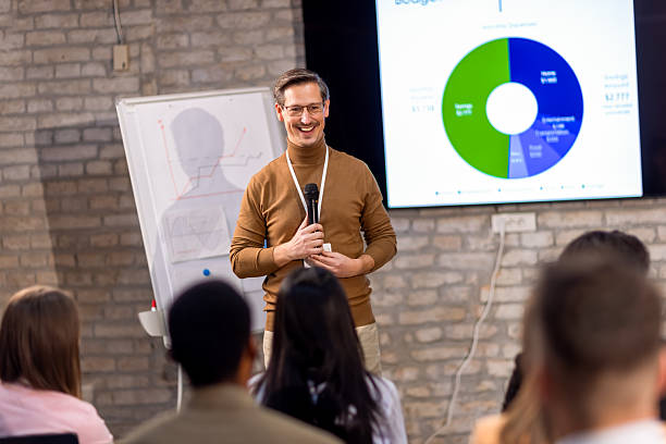 istock Businessman Leading Conference with Presentation 2256097887