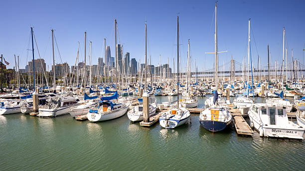 Sailboats in South Beach in San Francisco, California.