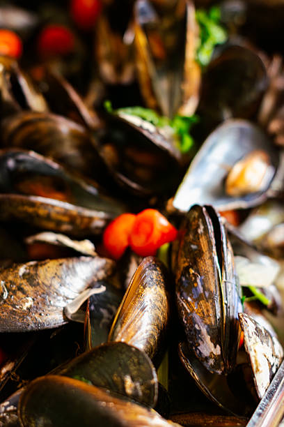 Mussels with tomato sauce, a classic fish starter.
