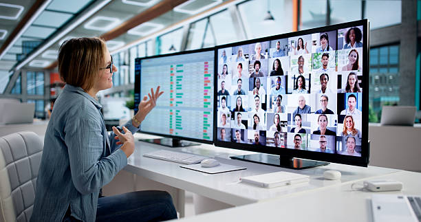 istock Corporate Executive Hosts Virtual Webinar: Businesswoman Conducts Online 2256112797
