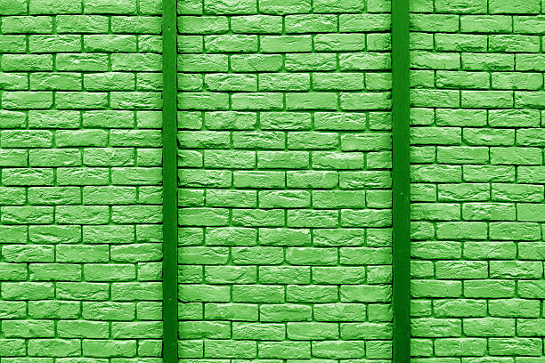 Green brick building wall. Interior of a modern loft. Background for design