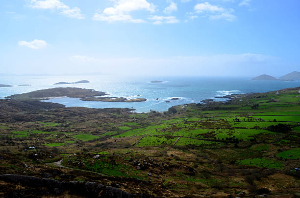 Beautiful rural landscape along the coastline of Ireland.