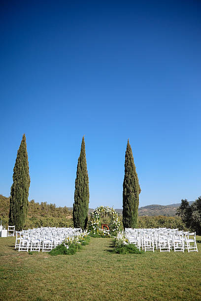 istock Outside place decorated with flowers for the wedding ceremony. 2256127429