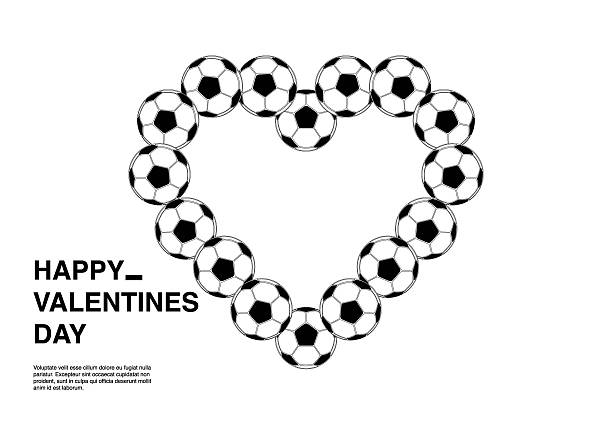 Soccer Pattern Heart 140+ Valentines Day And Heart From Soccer Balls Stock Illustrations ...