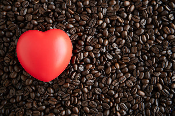Love For Coffee - Coffee Mug With Coffee Beans In Heart Shape