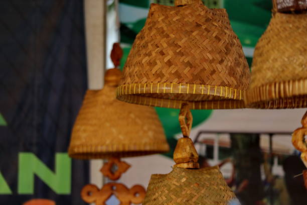 Traditional lanterns made from woven bamboo, with a modern style but still elegant and classy.
